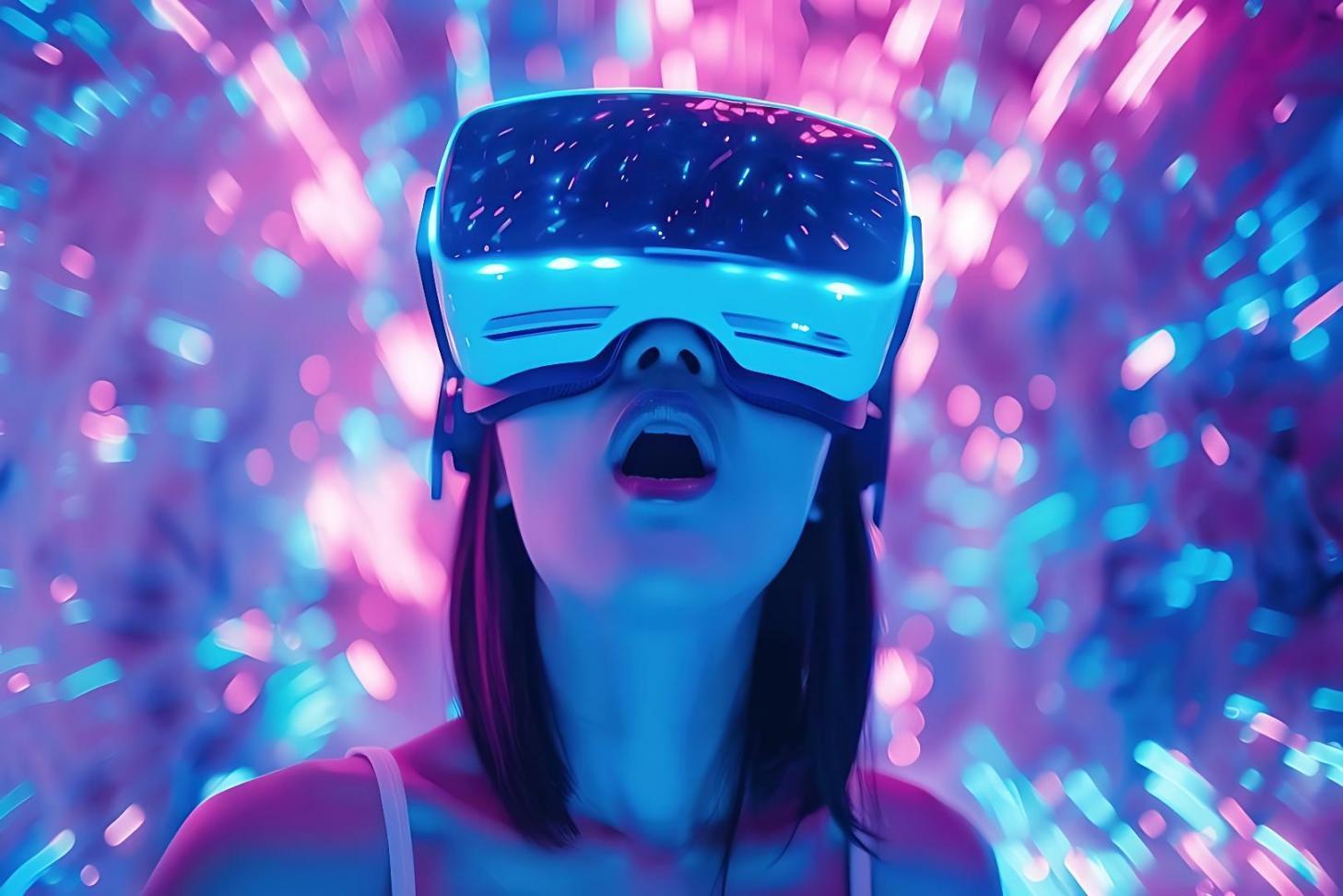 VR oyun sahnesinde çok katmanlı etkileşim tasarımı örneği